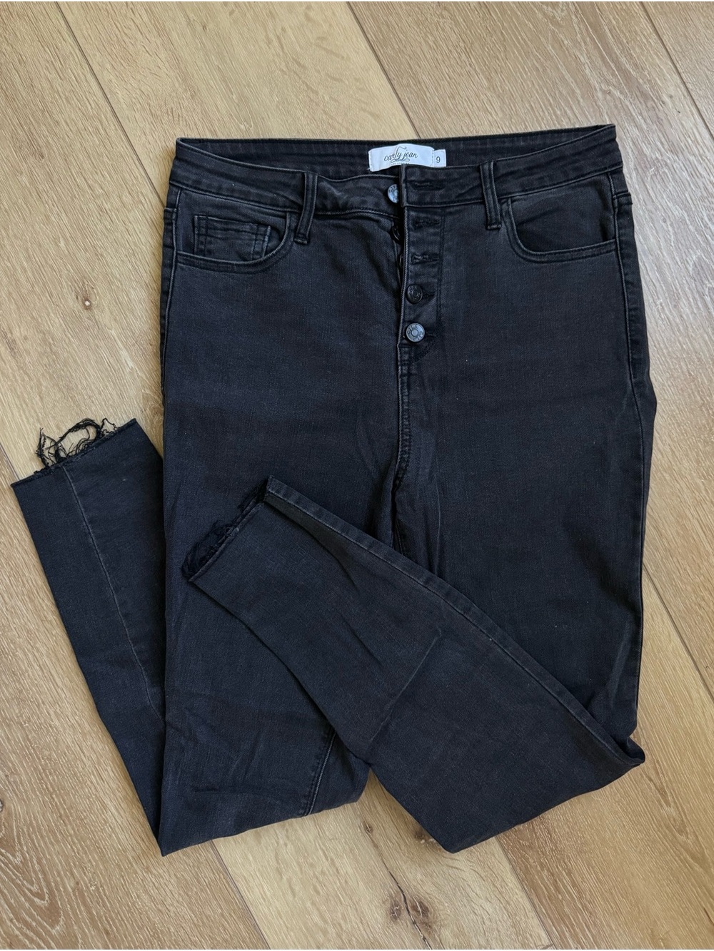 CJLA Black High-Rise Button-Fly Skinny Jeans